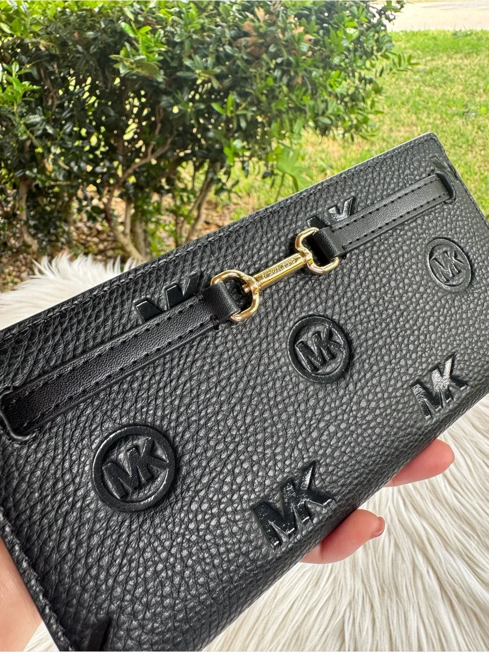 Michael Kors Black Embossed MK Wallet